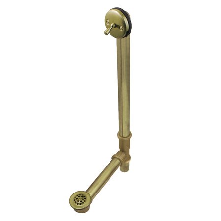 KINGSTON BRASS DTL1203 20-Inch Trip Lever Waste and Overflow with Grid, Antique Brass DTL1203